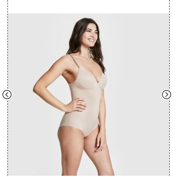 Assets Spanx women’s XL Shaping Micro Low Back Cupped Bodysuit Shapewear nude - Picture 1 of 12